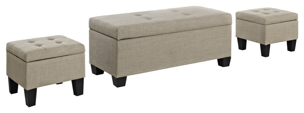 Everett 3-Pack Storage Ottoman, Natural