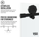 VIGO Elan Hart 68" to 72" W x 76" H Frameless Sliding Shower Door, Matte Black, Clear Glass