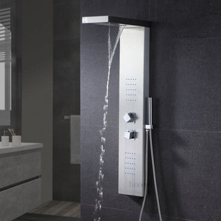 Luxier 48" Shower Panel System With Rainfall Waterfall Shower Head Hand Shower