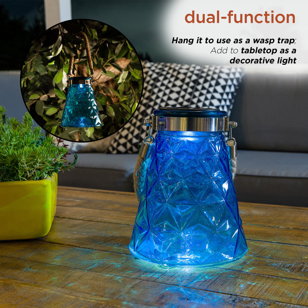 Solar Blue LED Wasp Trap - Set of 2