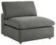 Commix Down Filled Overstuffed Armless Chair Gray