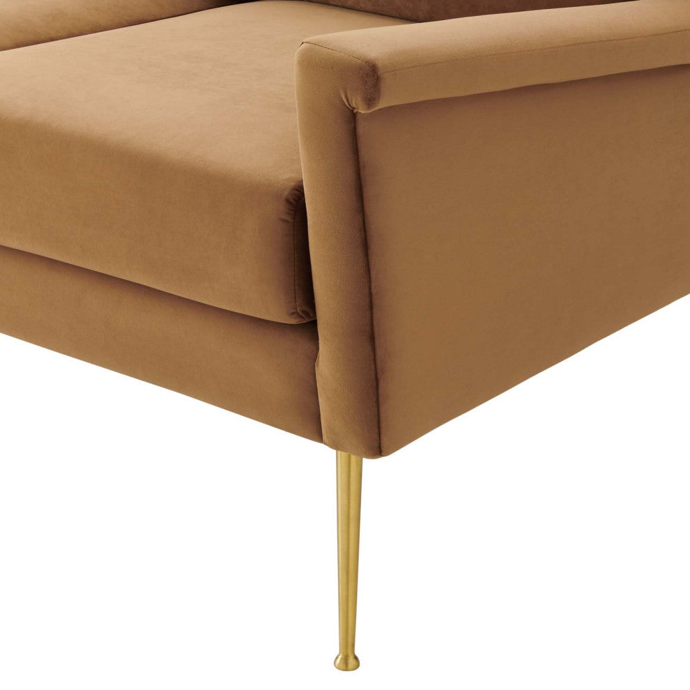 Sofa, Velvet, Gold Brown, Modern, Living Lounge Room Hotel Lobby Hospitality