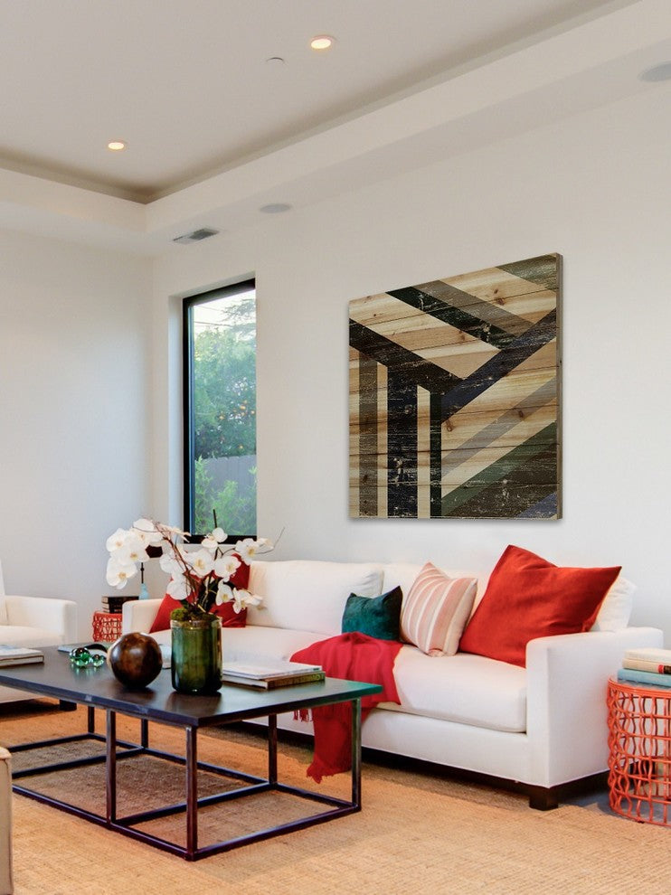 "Three Ways" Painting Print on Natural Pine Wood