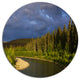 Lake On Alaska Under Clouds, Landscape Round Wall Art, 23"