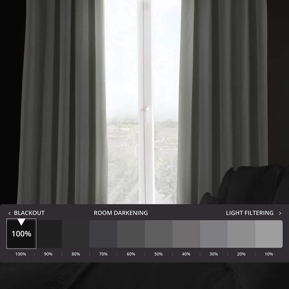 Signature Blackout Velvet Curtain Single Panel, Reflection Gray, 50"x120"