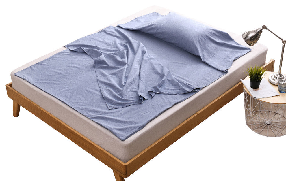 Travelux Hotel Camping Airbed Travel Sheet Set, Carrying Bag, Blue, Full