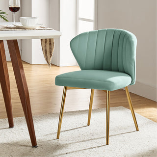 Luna Contemporary Side Chair With Tufted Back, Sage