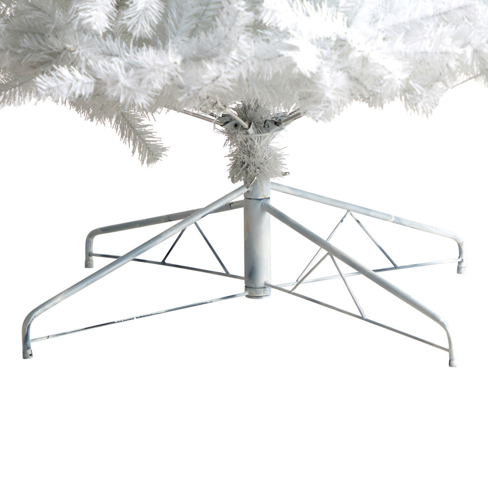 10' White Artificial Christmas Tree With 2200 Bendable Branches & 800 LED Lights