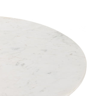 Terrell Round Coffee Table-Plsh White