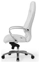 Modern Ergonomic Sterling Leather Executive Chair with Aluminum Base, White