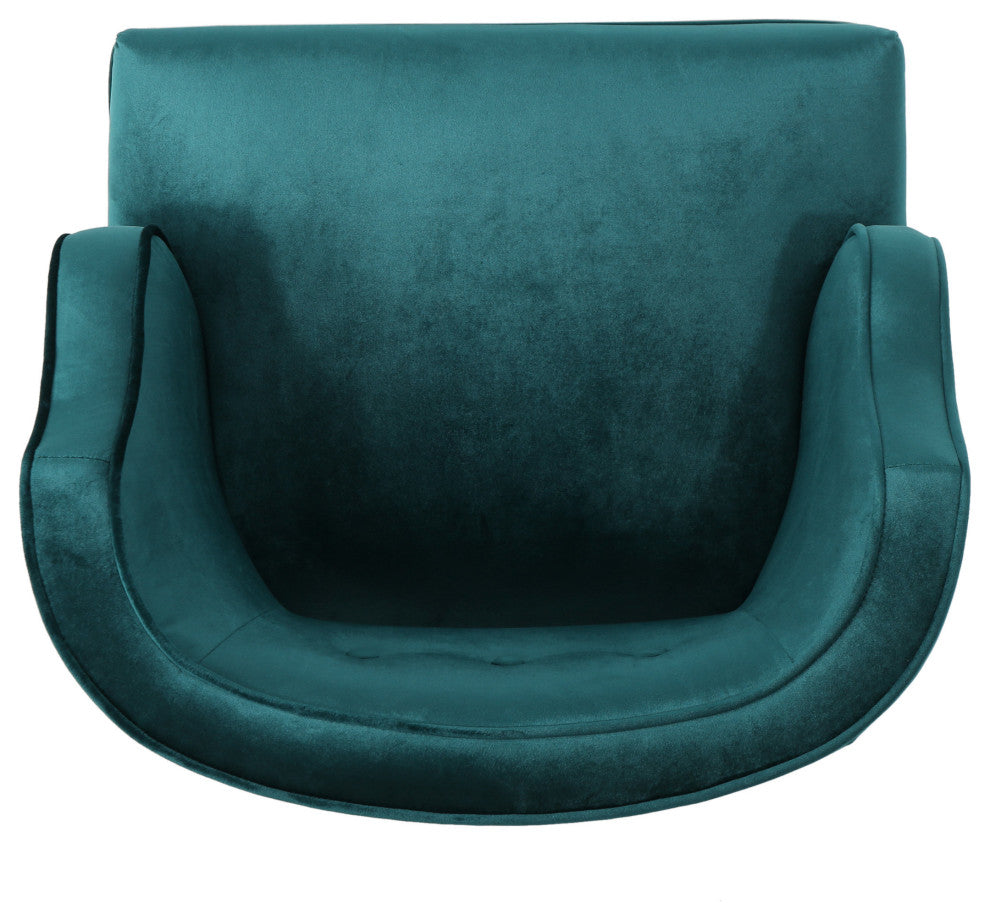 GDF Studio Michaela Mid Century Velvet Accent Chair, Teal