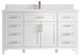 Cambridge 60 Single Bathroom Vanity in White 1.5" Empira Quartz