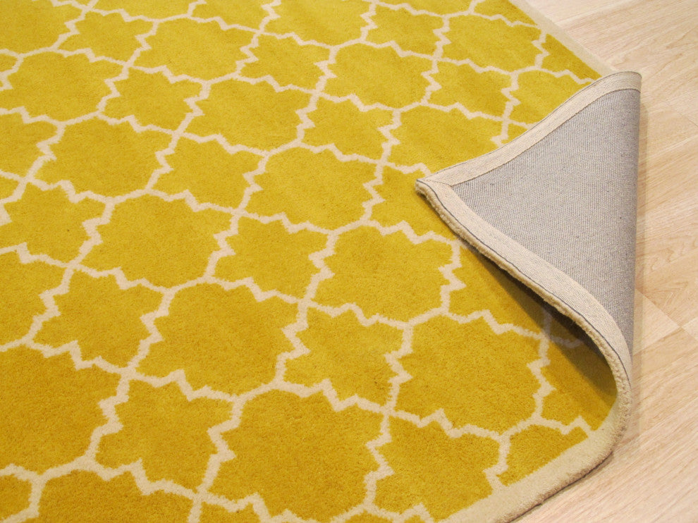 Yellow Transitional Moroccan Moroccan Area Rug