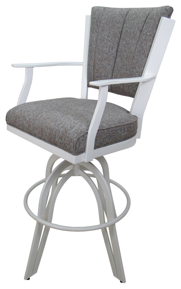 Montana Swivel Tilt Metal 30" Bar Stool or Counter 26" on A Base, Mojave Gray, White, 30"