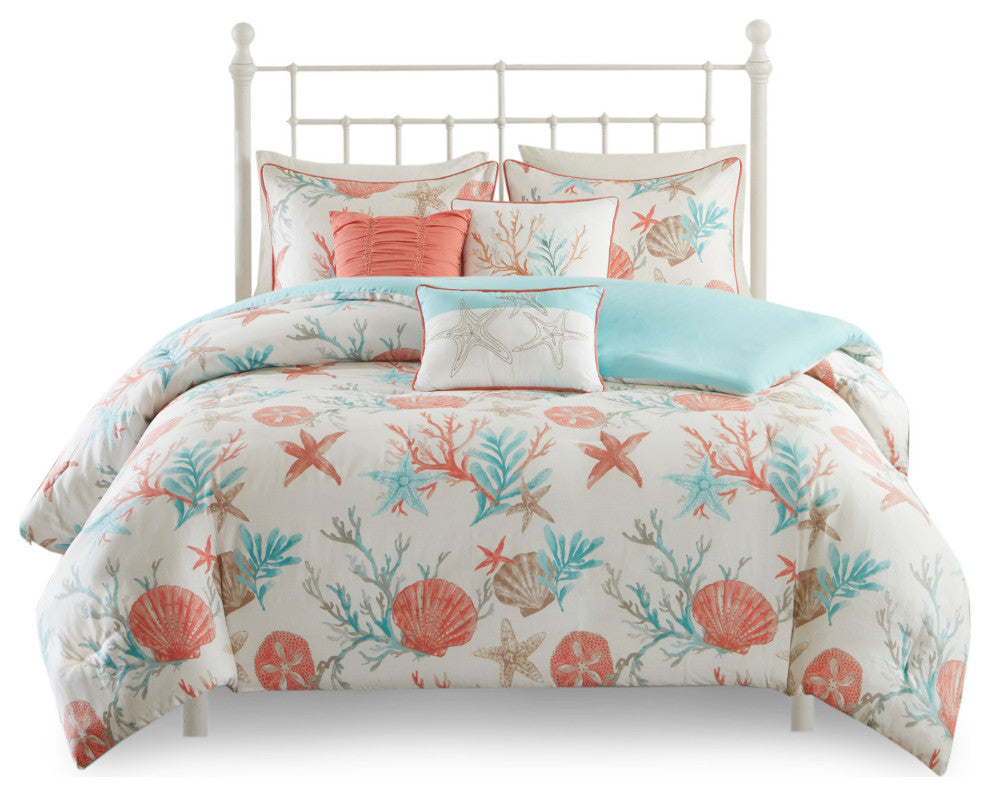 Madison Park Sateen Printed 6-Piece Duvet Set, King/California King
