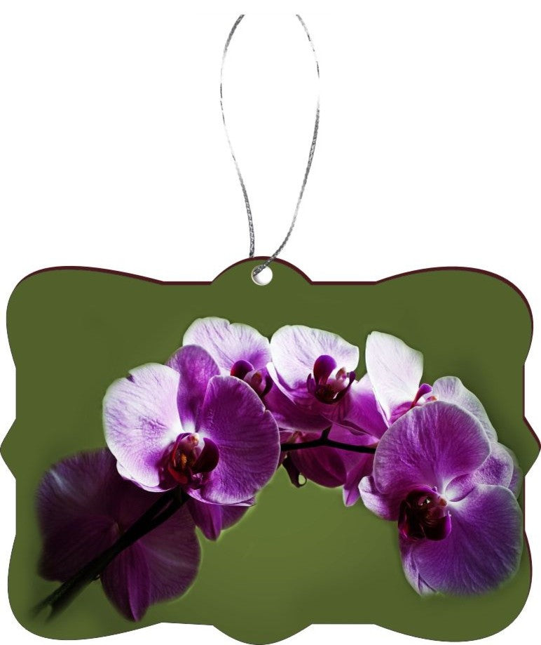 Purple Orchids Design Rectangle Christmas Tree Ornament
