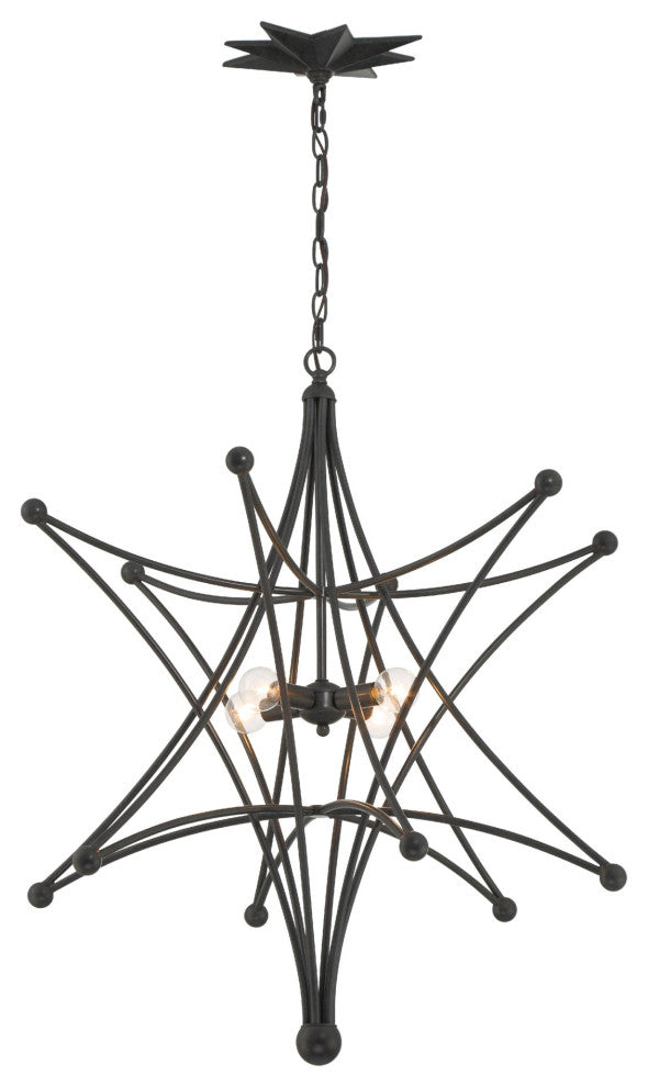 Crystorama Lighting Group 9236 Astro 4 Light 27"W Abstract - Black