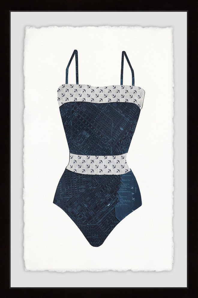 "Fancy Monokini" Framed Painting Print, 12"x18"
