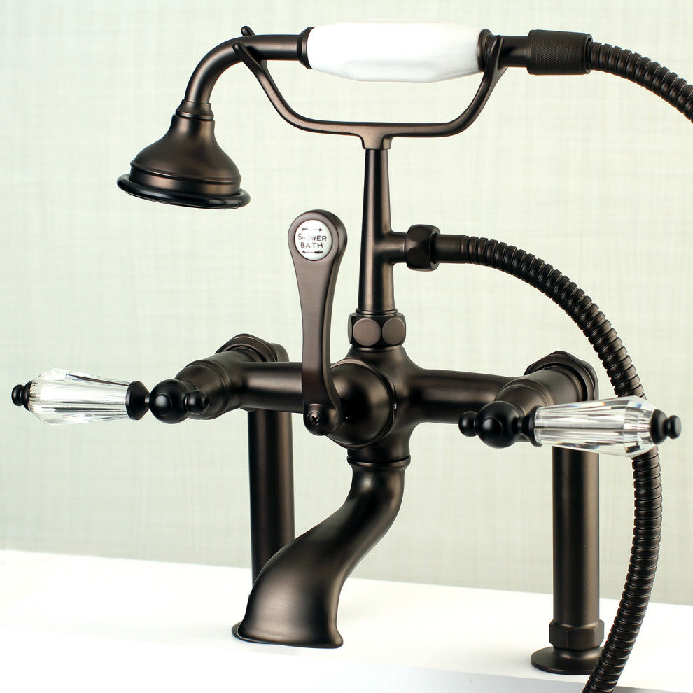 Kingston Brass AE103TWLL Wilshire Deck Mounted Roman Tub Filler - Brushed