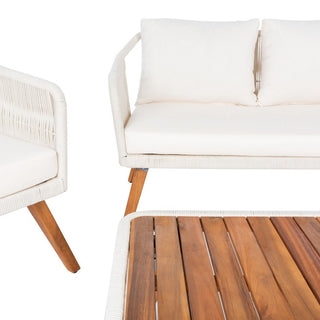 Safavieh Outdoor Raldin Rope 4 Piece Living Set Beige/Beige