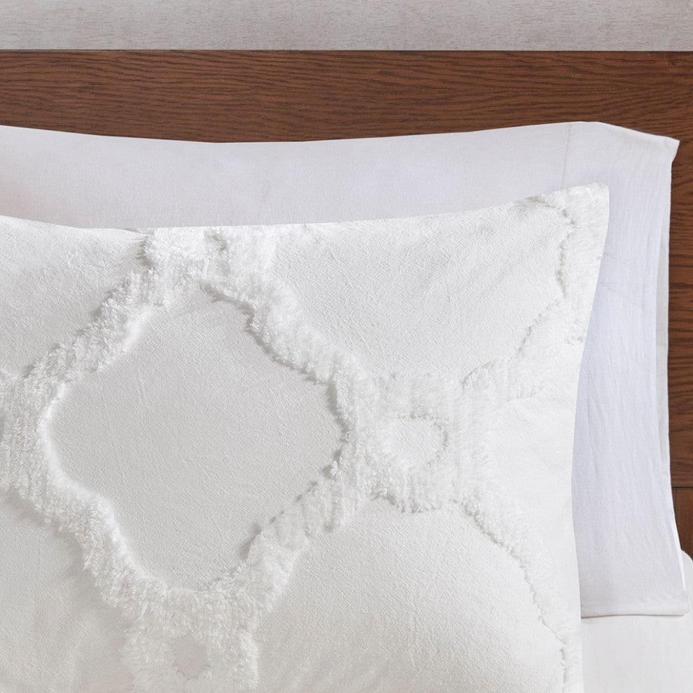 Madison Park Pacey 3 Piece Tufted Cotton Chenille Geometric Comforter Set