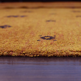 HAND KNOTTED LOOM SILK ECO-FRIENDLY RUG-8'x10',Rectangle,Orange Brown,Contempora