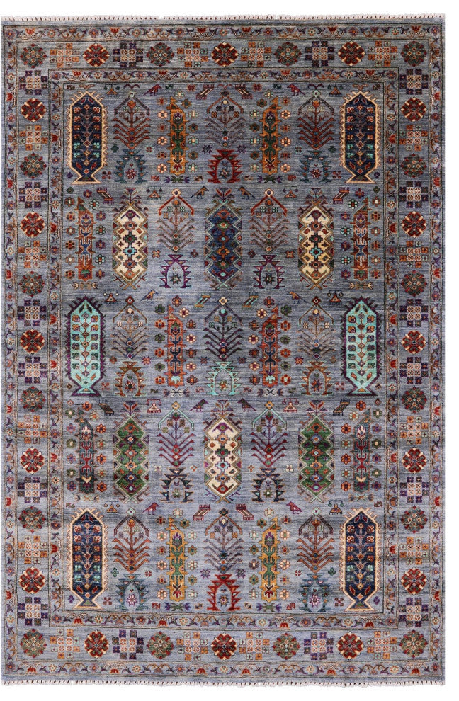 5' 8" X 8' 5" Fine Turkmen Ersari Handmade Wool Rug - Q12471