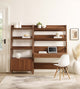 Bixby 2-Piece Wood Office Desk and Bookshelf, Walnut