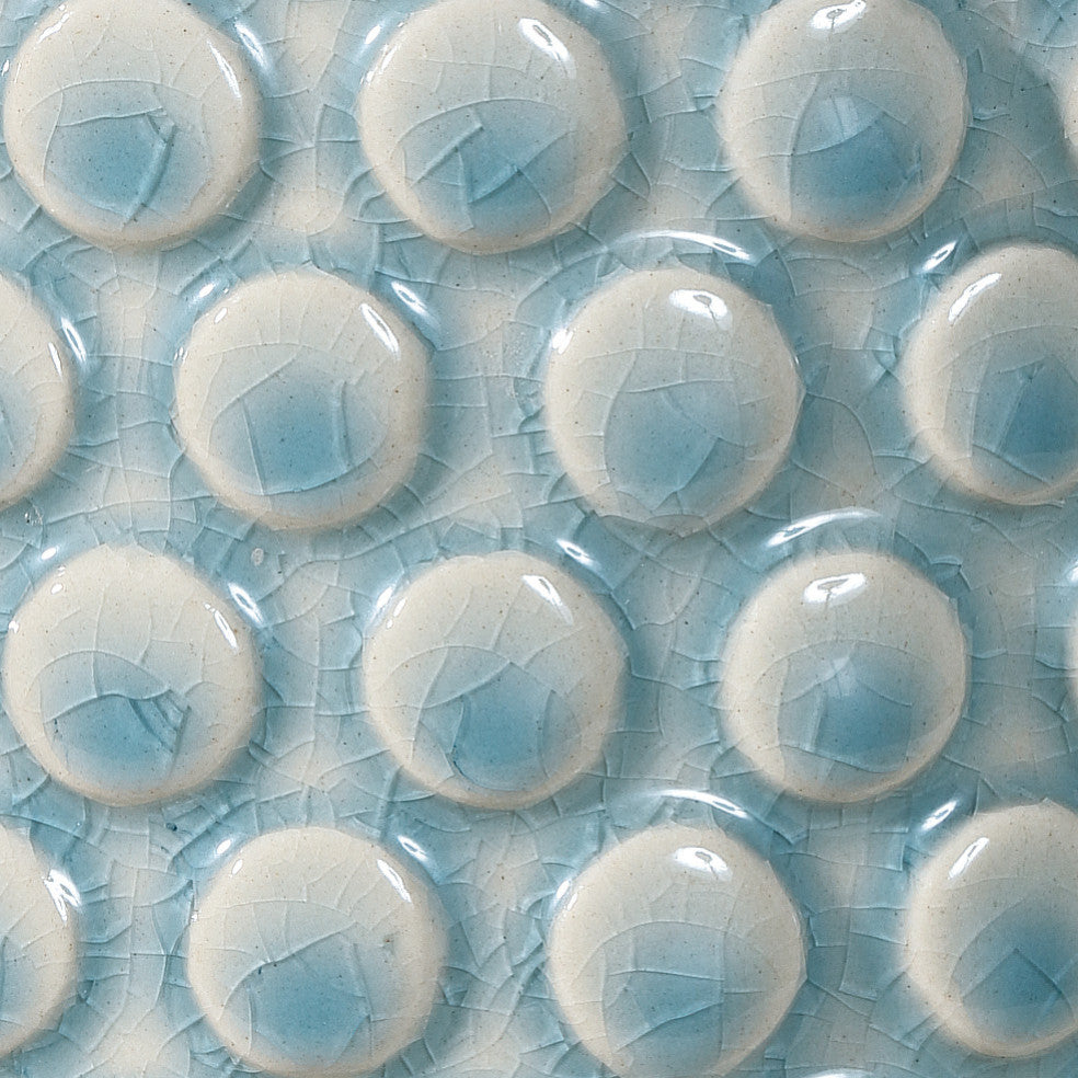 Round Brown Polka Dot Stoneware Flower Pot, Sky Blue