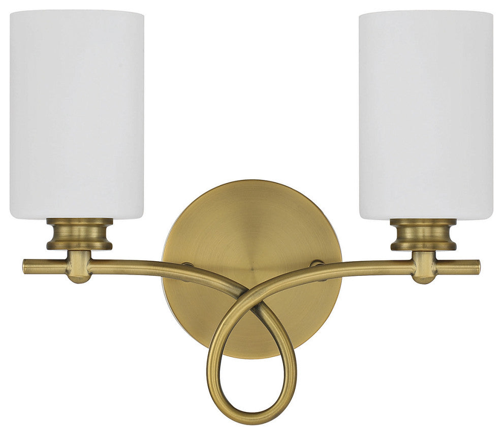 Savoy House Woodbury 8-530-2-322 Two Light Bath Bar, Warm Brass