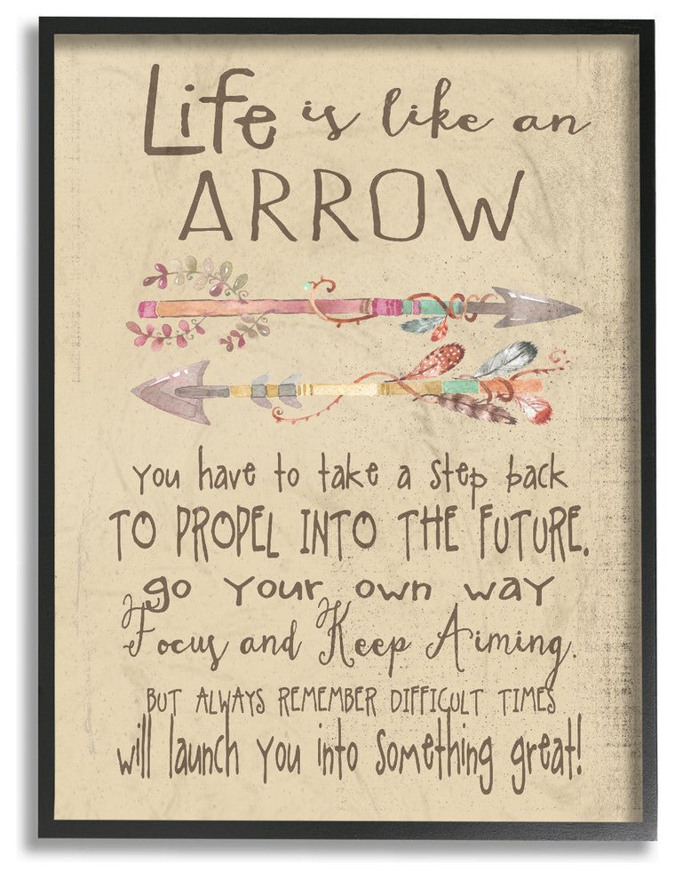 Stupell Industries Life is Like an Arrow' Icon Inspirational Typography, 16 x 20