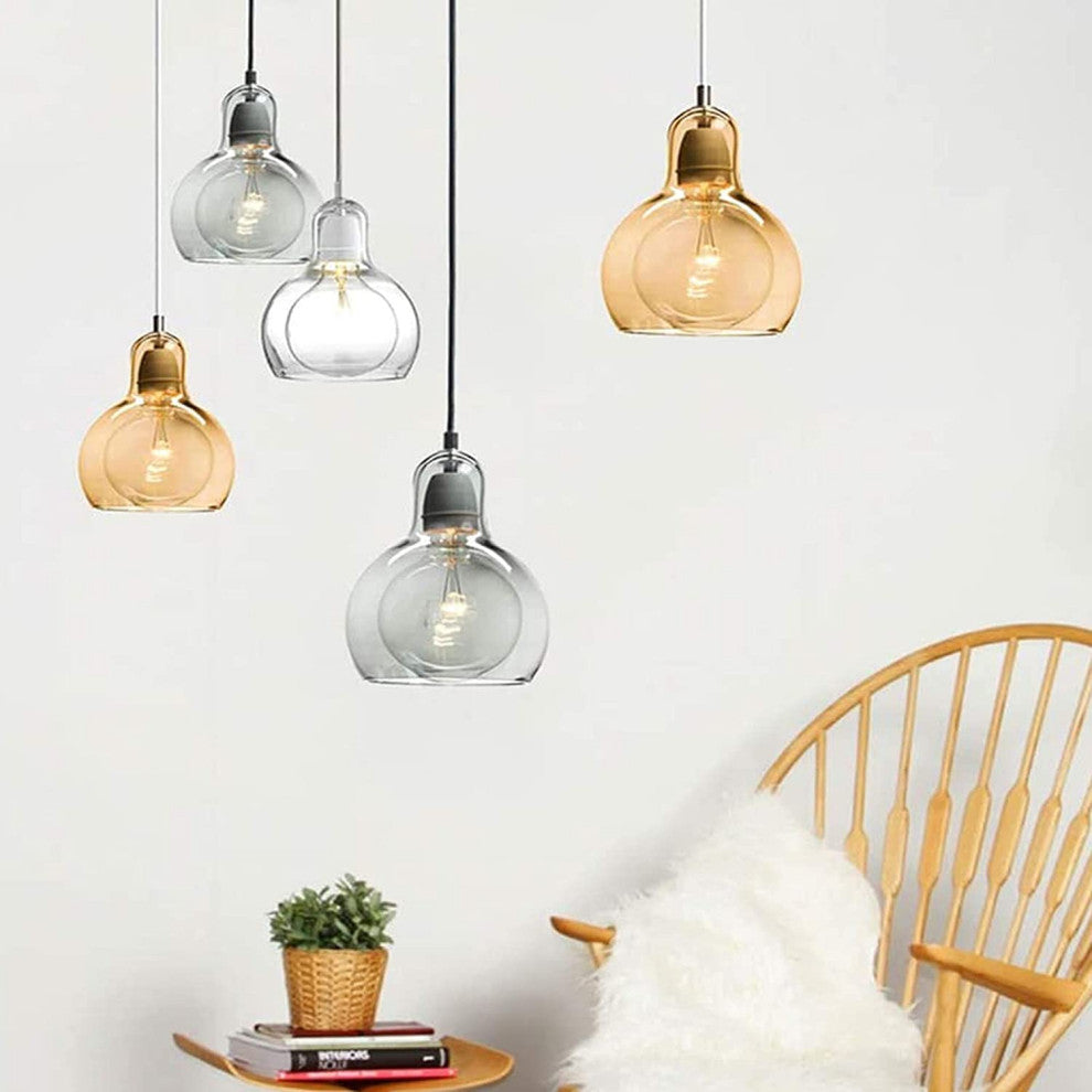 Vintage Pendant Chandelier Ceiling Light, Globe Glass