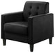 Hale Velvet Accent Armchair With Tufting, Black