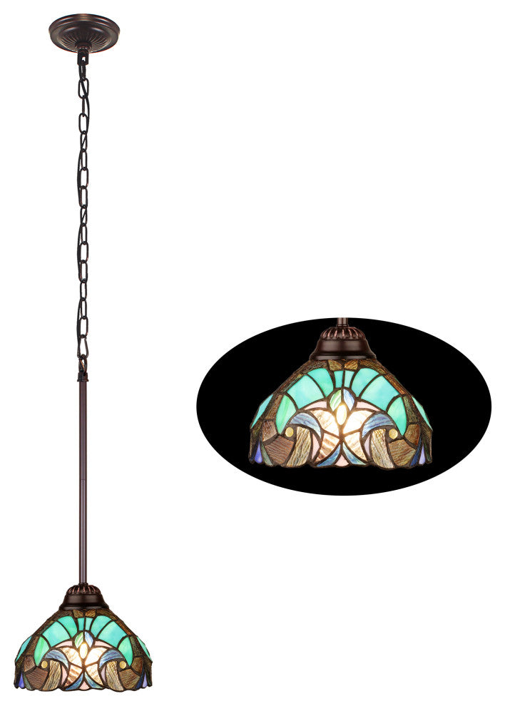 Liaison Victorian-Style 1-Light Ceiling Mini Pendant 8" Shade