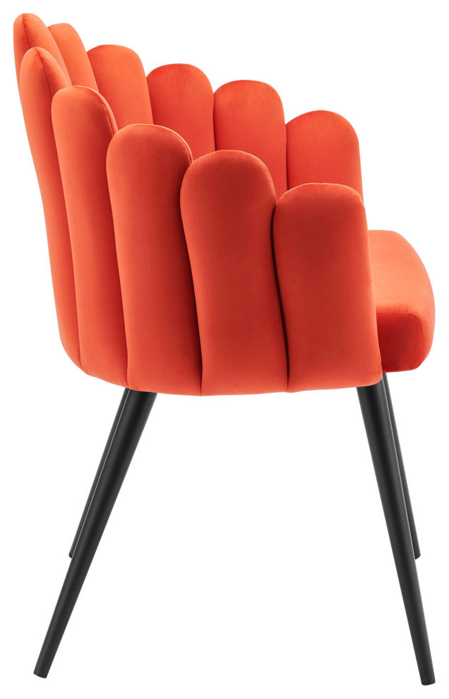 Vanguard Performance Velvet Dining Chair Set of 2 Black Orange -6028