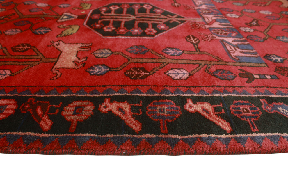 Fine Vintage Distressed Oluwa Red Rug