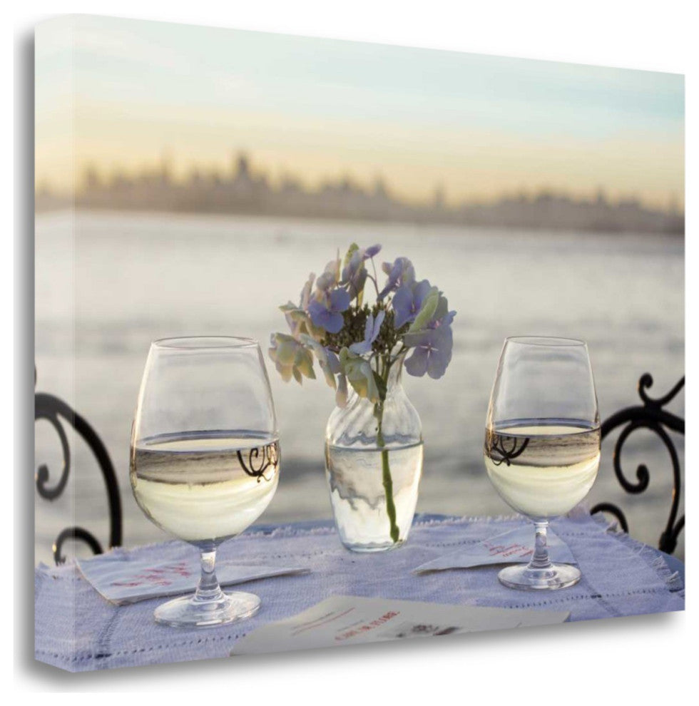 Water Glasses For Two City 4 Giclee Wrap Canvas Wall Art