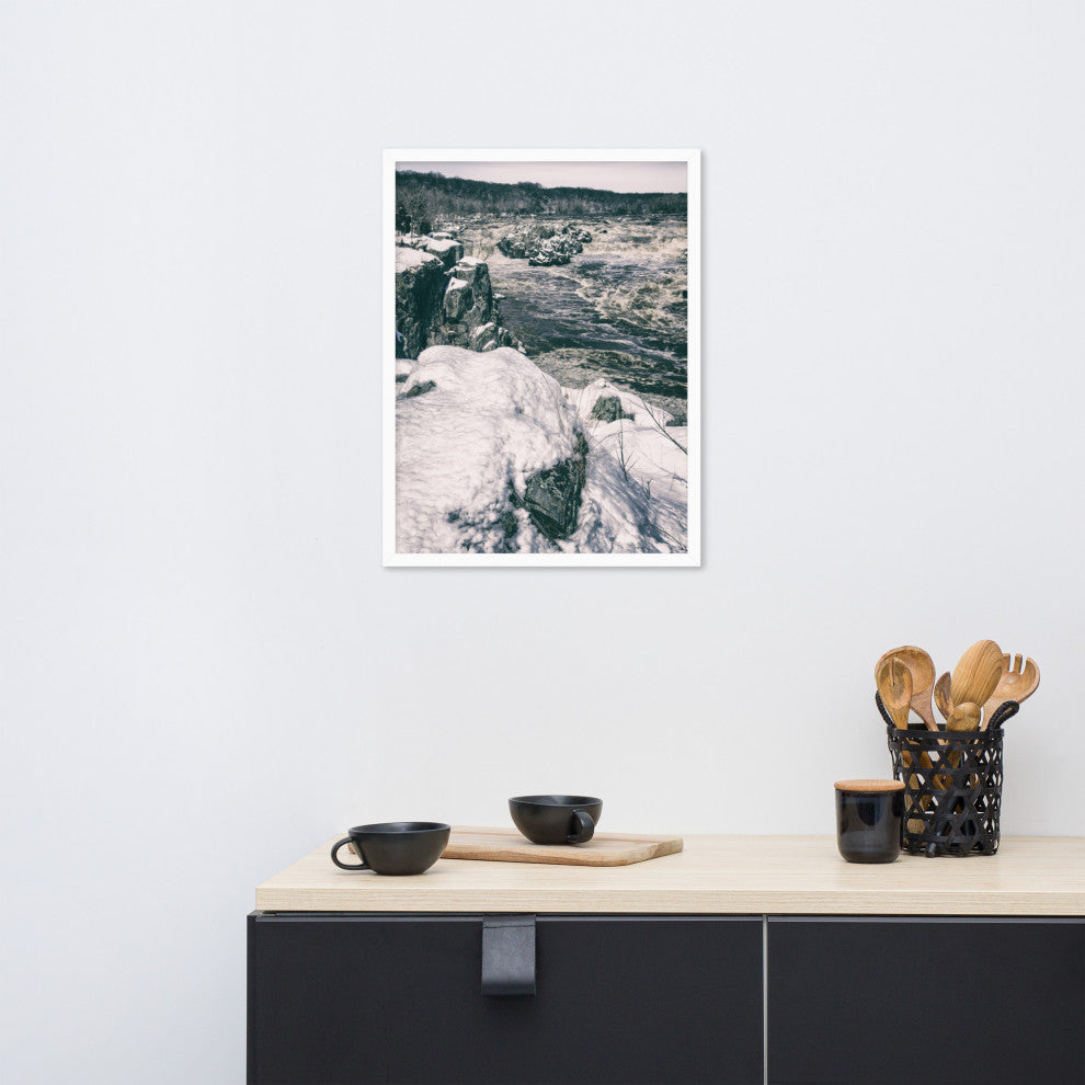 Great Falls Vintage Rural Landscape Framed Photo Paper Wall Art Prints, White, 18" X 24"