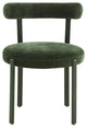 Margaret Forest Green Chenille Bolster Back Dining Chair