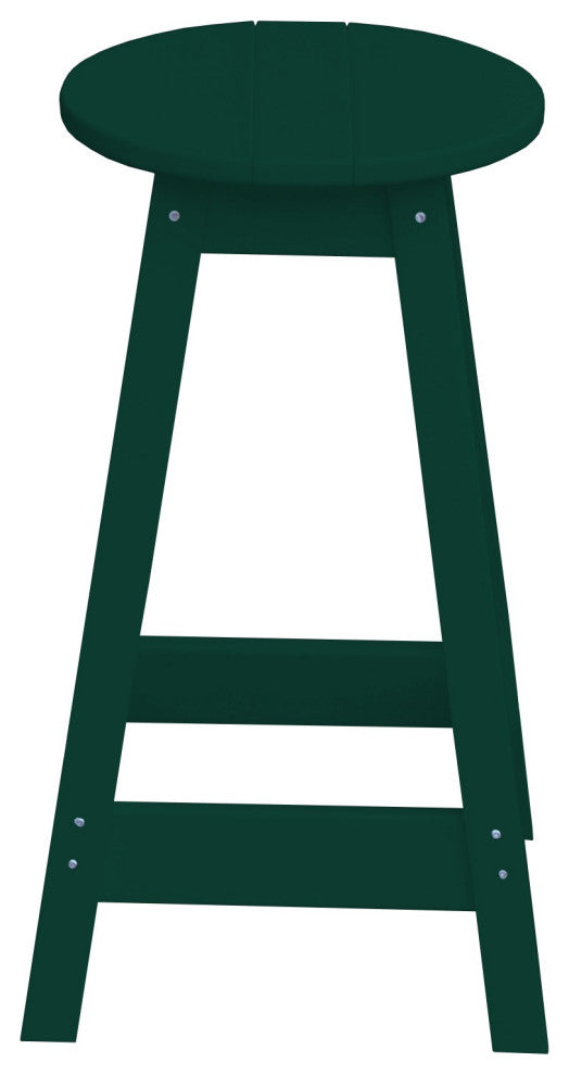 Poly Lumber Bar Stool, Turf Green, Counter Height, Round