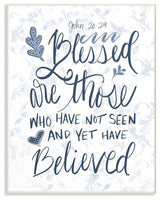 Blessed Are Those Elegant Navy Blue & White Wall Plaque Art, 10"x15"