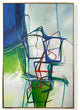 Manantial Hand Painted Abstract Wall Art Gold Frame