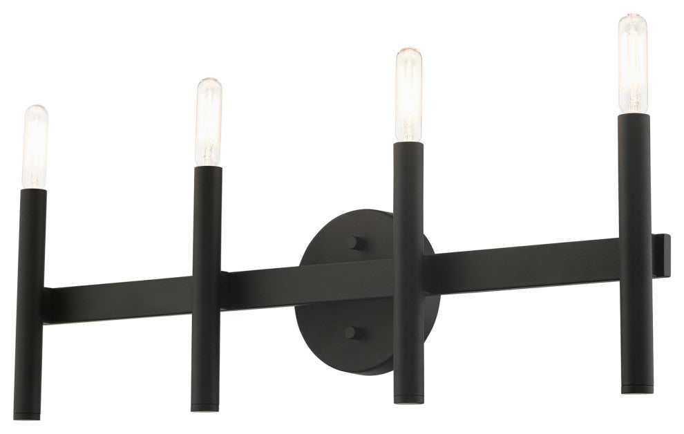 Black Mid Century Modern, Urban, Scandinavian, Minimal Vanity Sconce