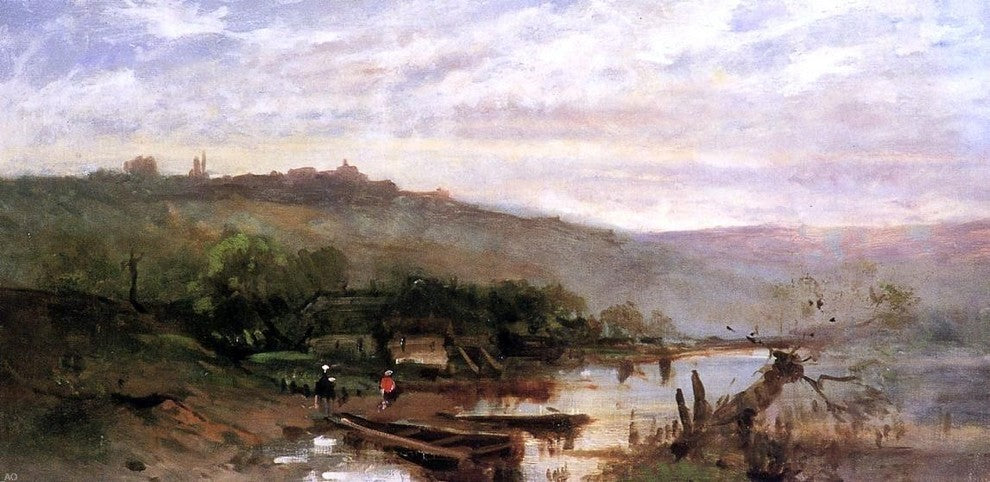Frank Duveneck Landscape at Polling, Gallery Wrapped Canvas Print, 15"x30"