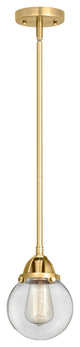 Beacon Mini Pendant, Satin Gold, Clear, Clear