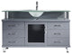 Vincente 55" Single Bathroom Vanity Set Gray, Frosted Tempered Glass Top