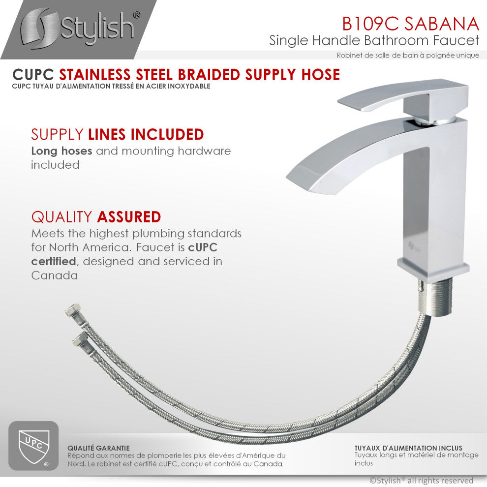 STYLISH Single Hole Bathroom Faucet, Polished Chrome
