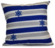 Decorative Holiday Pillow, Striped, Royal Blue, 16"x16"