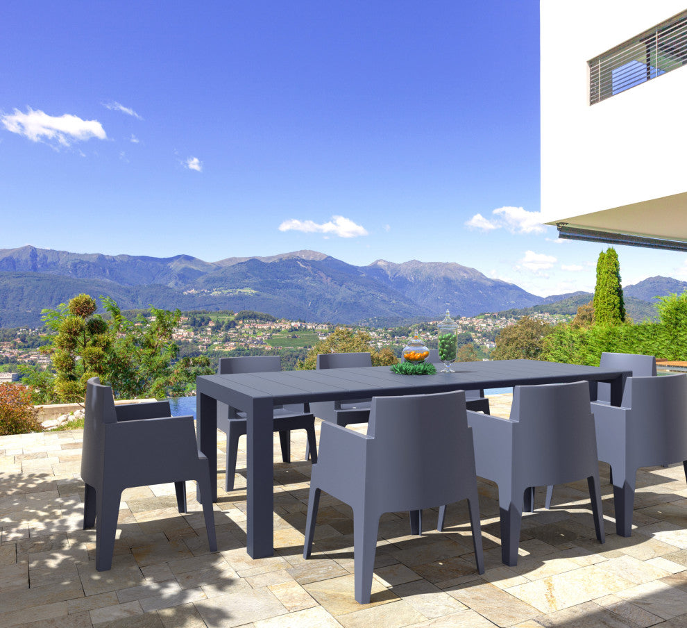 Compamia Vegas XL Extendable 102"-118" Dining Table, Dark Gray