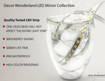 Rita 23.6 in. x 39.5 in. LED Metal Framed Bath Vanity Mirror, Black